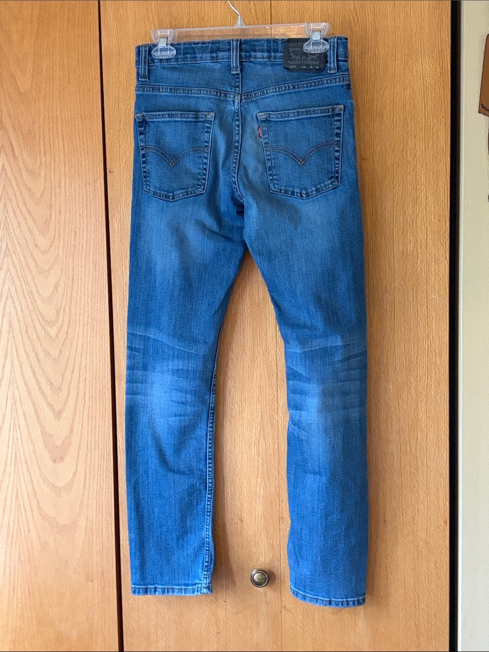 Levi’s 511 slim fit stretch denim faded blue jeans Size 16 boy’s 28 x 30” VGUC